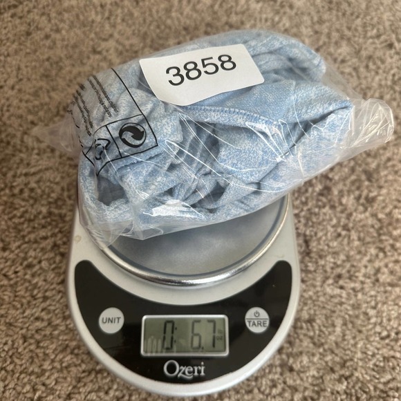 Gymshark Fleur Texture Long Sleeve Crop Blue Marled Top Knit Round Neck Size s - Picture 8 of 8